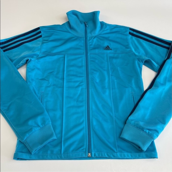 Adidas Full Zip Retro Track Jacket Turquoise Women’s Size Small - Picture 6 of 12